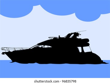 Vector drawing of a large sea boat
