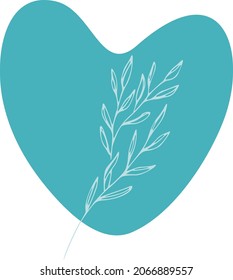 Vektorgrafik der Blätter im Herzen