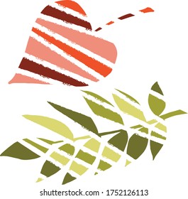 Vector drawing of leaves. Nature. Seasons, spring, summer, autumn. Sketch, illustration.