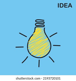 Vector drawing of a light bulb symbolically representing new ideas.