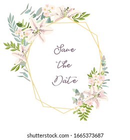 flor y hojas de lienzo vectorial, diseño de boda floral aislado de fondo blanco, ilustración dibujada a mano