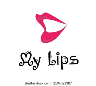 dibujo vectorial, ilustración del logotipo de lápiz labial en color rojo