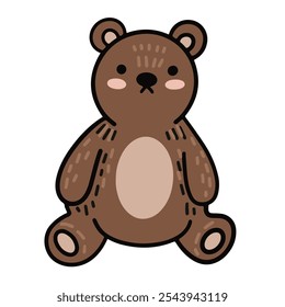 Dibujo de Vector de un cachorrito de oso. Oso de juguete. Elemento de diseño para niños