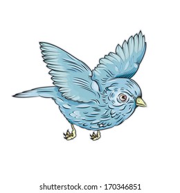 Vector drawing little blue