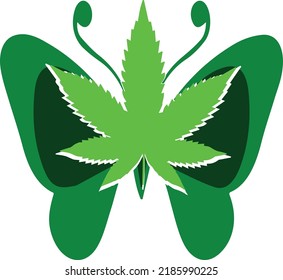 vector drawing logo print with cannabis