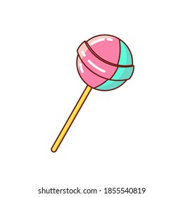 Vector drawing of a lollipop. Clip art. Sticker. Suitable for printing on paper, fabric.