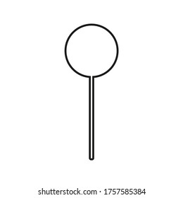 Vector drawing lollipop with lens flare, contour color black