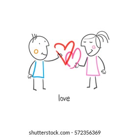 Vector Drawing Love Lovers Stock Vector (Royalty Free) 572356369 ...
