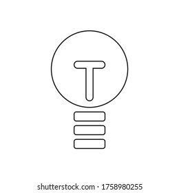 Icono de lámpara luminosa vectorial, contorno