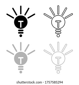 Vector drawing luminous lamp, silhouette and contour color black and gray