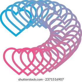 Vector drawing made with united hearts