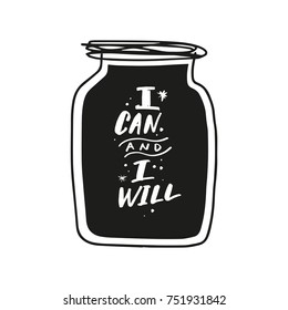 
Vector, drawing, magic, glass jar, vessel, elements for design, children's illustration, print, poster, postcard, symbols, set, congratulation, gift, fantasy, hand drawn, quote, I can and I will.