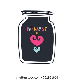 
Vector, drawing, magic, glass jar, vessel, elements for design, children's illustration, print, poster, postcard, symbols, set, congratulation, gift, fantasy, hand drawn, fabulous.