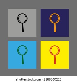 Vector drawing magnifying glass. Icon magnifier, silhouette colorful flat style 