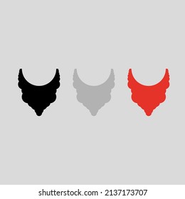 Vector drawing male beard color black gray red