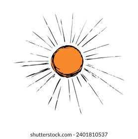 Vector drawing. A man in the desert sees a mirage