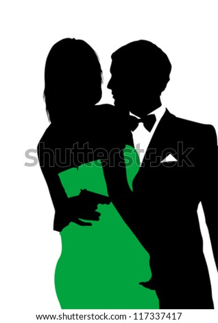 Vector drawing of a man in a suit with a gun