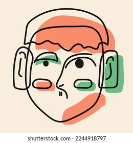 vector drawing man. texture and colorful colors.abstraction