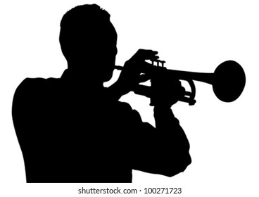 Trumpet Silhouette Stock Illustrations, Cliparts and Royalty Free Trumpet  Silhouette Vectors