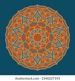 vector drawing. mandala. multiple layers. colored