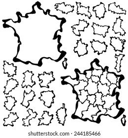 Vector drawing map of France