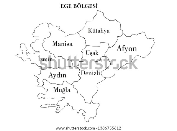 Vektorillustration Der Karte Der Turkei Agaische Stock Vektorgrafik Lizenzfrei