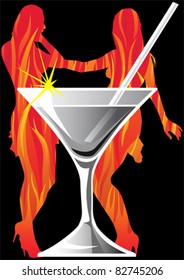 Vector drawing martini glass