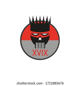 Vector drawing, mask with a crown, colored flat style