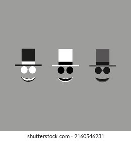 Vector drawing mask in a hat and glasses, colorful