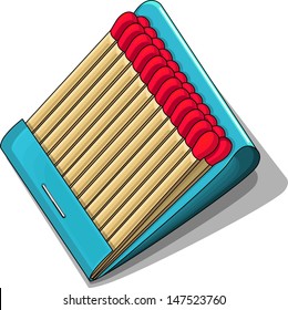 Vector drawing of a matchbook with matches/Matchbook/ Easy to edit vector file, Simple and isolated vector object of a matchbook open with matches. No meshes or gradients used