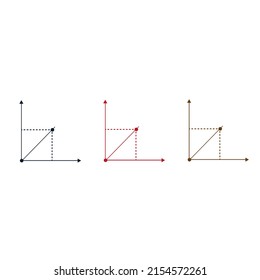 Vector drawing mathematical graph, color blue brown red flat style