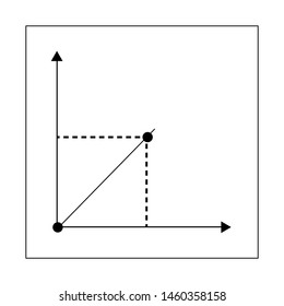 Vector drawing mathematical graph, contour color black flat style