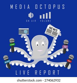 vector drawing - media octopus