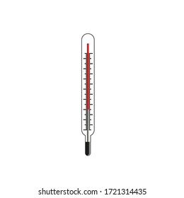 Vector drawing medical mercury thermometer flat style