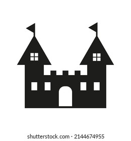 Dibujo vectorial de un castillo medieval, color negro