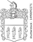 Vector drawing of a / Medieval Coat of arms /  Strokes included so file is very editable. Can add colour, change colour, editable groups and layers. No meshes or effects or gradients used.  