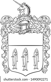Vector drawing of a / Medieval Coat of arms /  Strokes included so file is very editable. Can add colour, change colour, editable groups and layers. No meshes or effects or gradients used.  