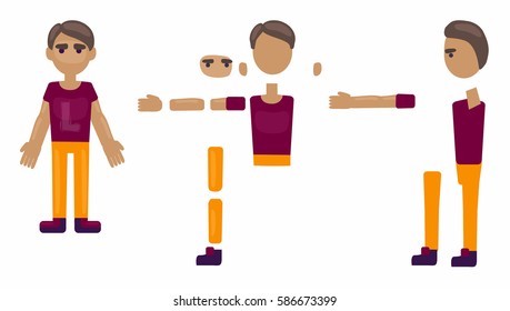 vector drawing men. arms, legs, body on a white background