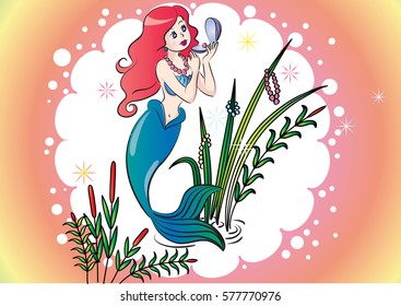 vector drawing Mermaid