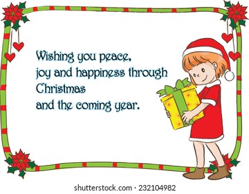 vector drawing merry Christmas card