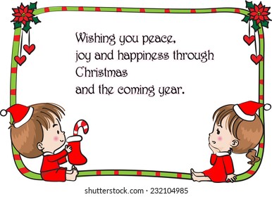 vector drawing merry Christmas card