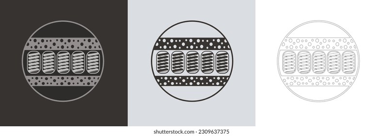 Vector drawing of a metal spring.