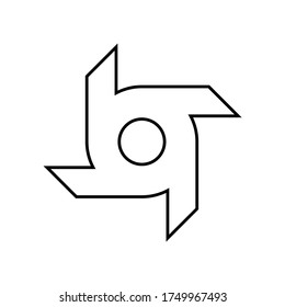 Icono del cuchillo de fresado vectorial con cuatro cortadores