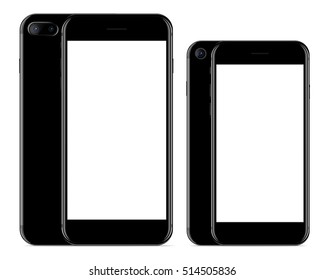 vector drawing, mockup phone front and back black color on white background svg