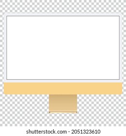 dibujo vectorial ordenador moderno amarillo aislado en fondo blanco