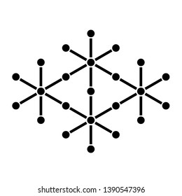 Vector drawing molecule chain color black flat style