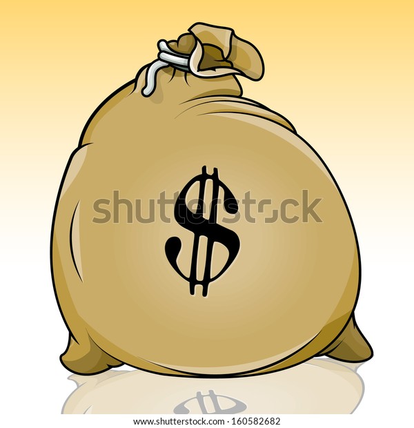 Vector Drawing Money Bagmoney Bag Easy Stock Vector Royalty Free 160582682