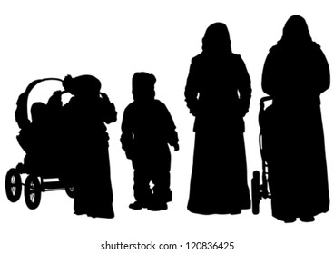 Vektorgrafik-Mutter mit Kindern