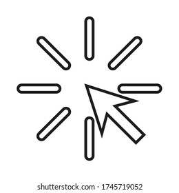 Vector drawing mouse cursor, contour color black