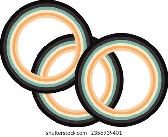 Vector drawing multicolored circles design elements.
